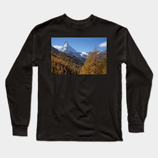 Matterhorn, autumn, trees, forest, Zermatt, Valais, Switzerland Long Sleeve T-Shirt